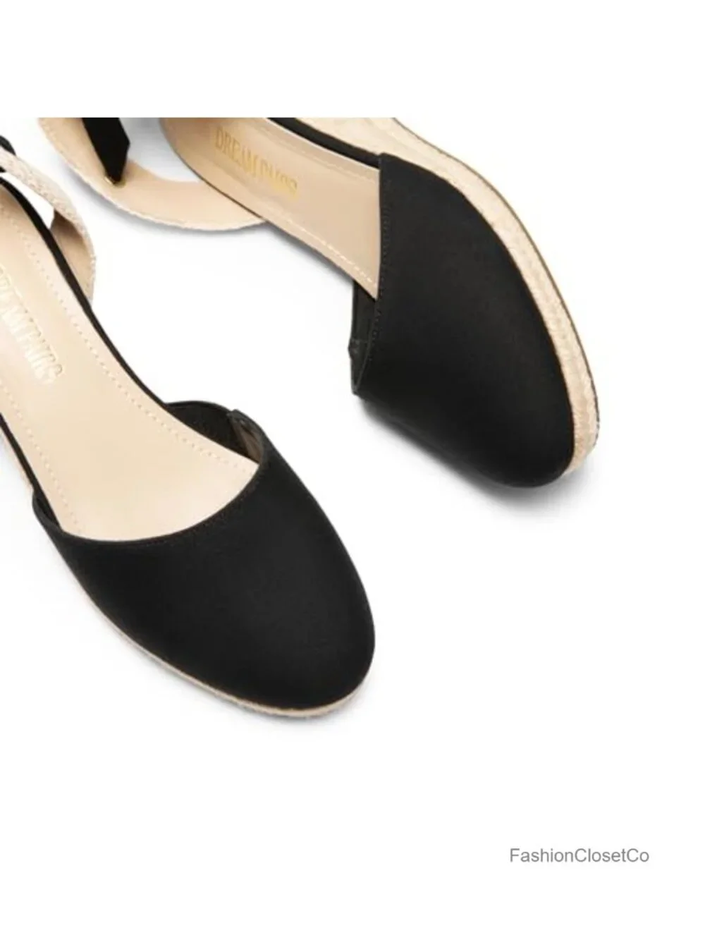 Espadrille Platform Wedge Sandals, Strappy Ankle Buckle, Vegan Leather